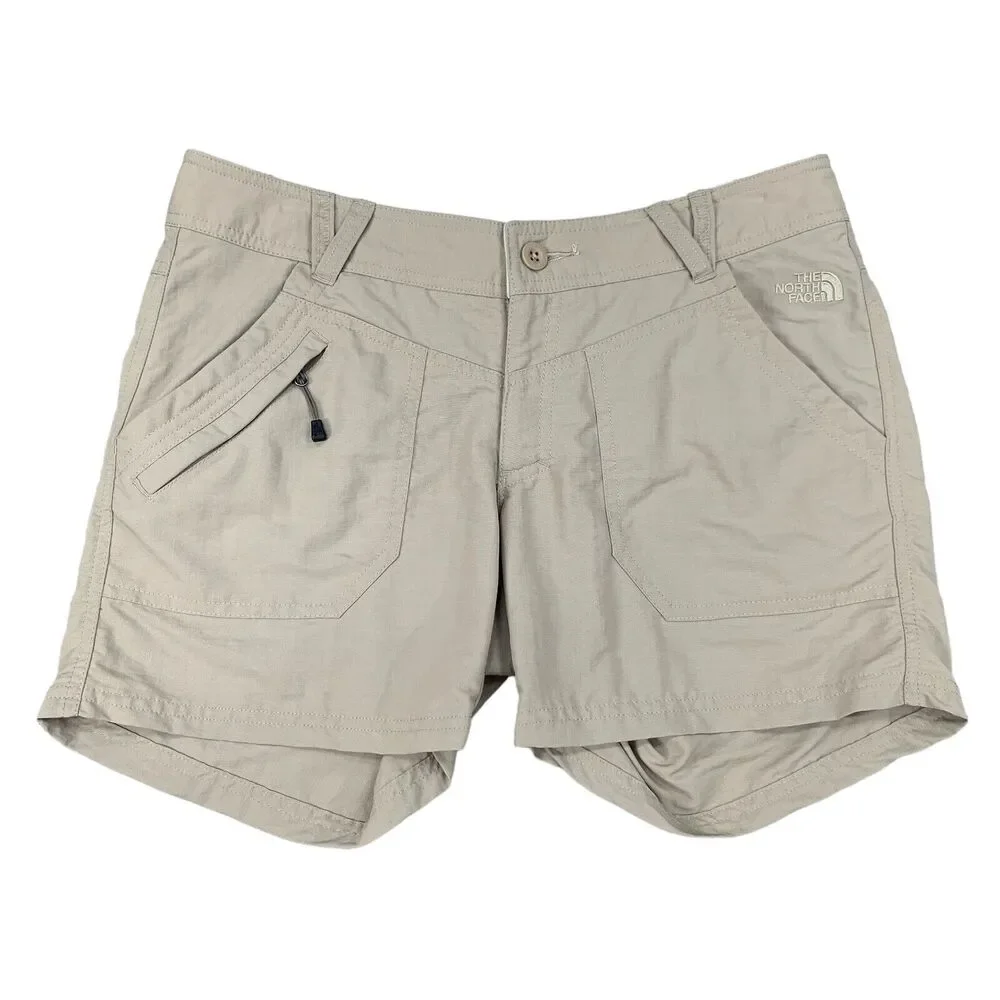 The North Face Shorts Womens 8 Beige Nylon Canvas Lightweight Utility Outdoor
